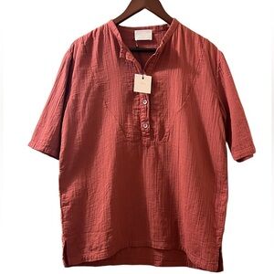 Atelier Delphine Top April Cotton Henley Shirt Sz‎ XS